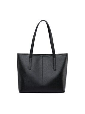 FITDON Women's PU Leather Tote Bag with Zipper, Top Handle Handbag for Work